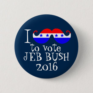 Mig mustasch dig som röstar Jeb Bush 2016 Knapp