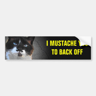 Mig mustasch dig som ska dras tillbaka av katt bildekal