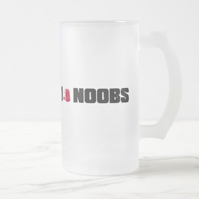 mig noobs (för teabag) frostat ölglas (Höger)