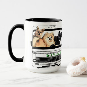Mig och 3 i en RV-kaffemugg Mugg
