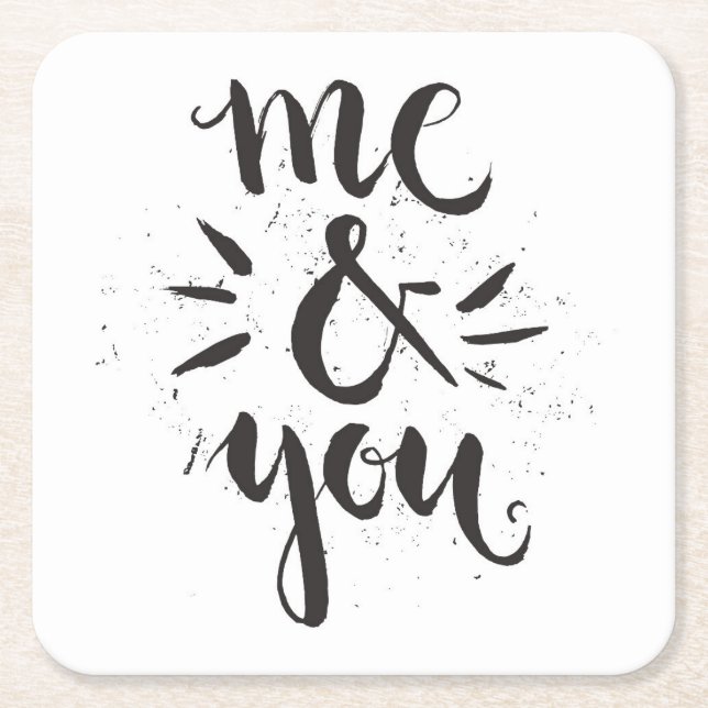 Mig och dig underlägg papper kvadrat (Framsidan)