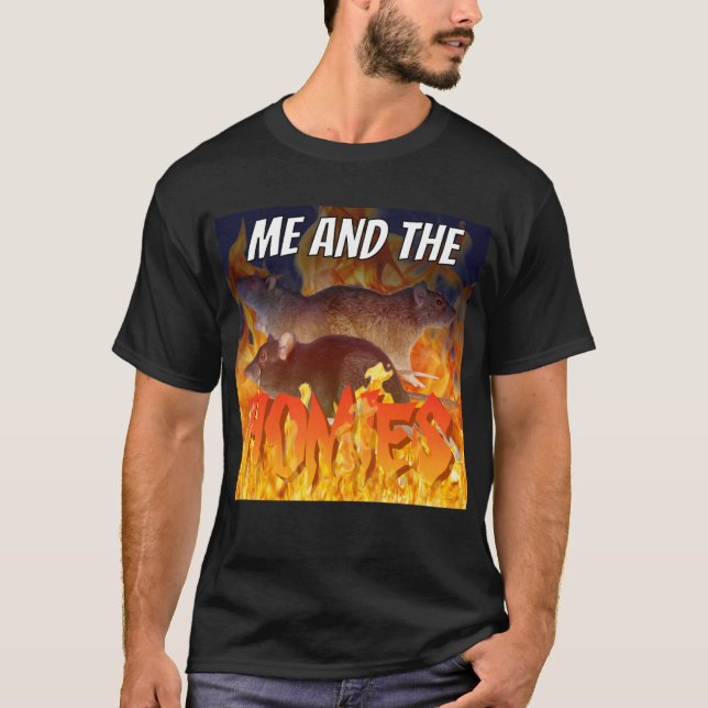 MIG OCH HOMIES råtta meme unisex shirt T Shirt (Framsida)