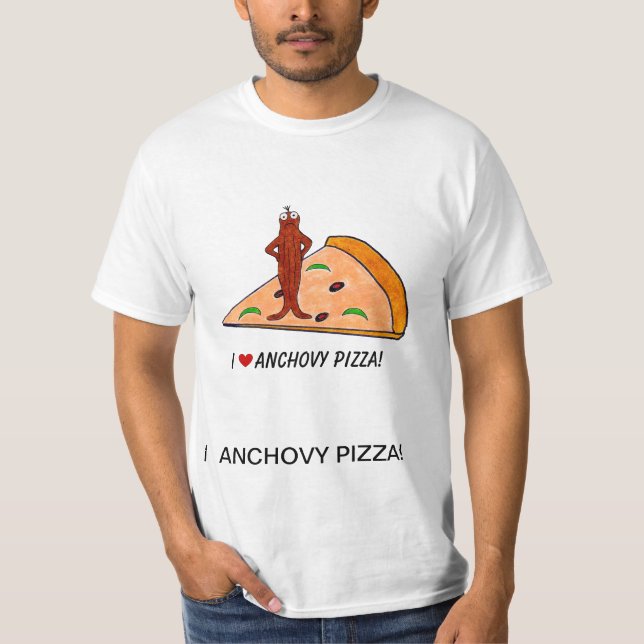 Mig PizzaT-tröja för ansjovis <3 Tee Shirt (Framsida)