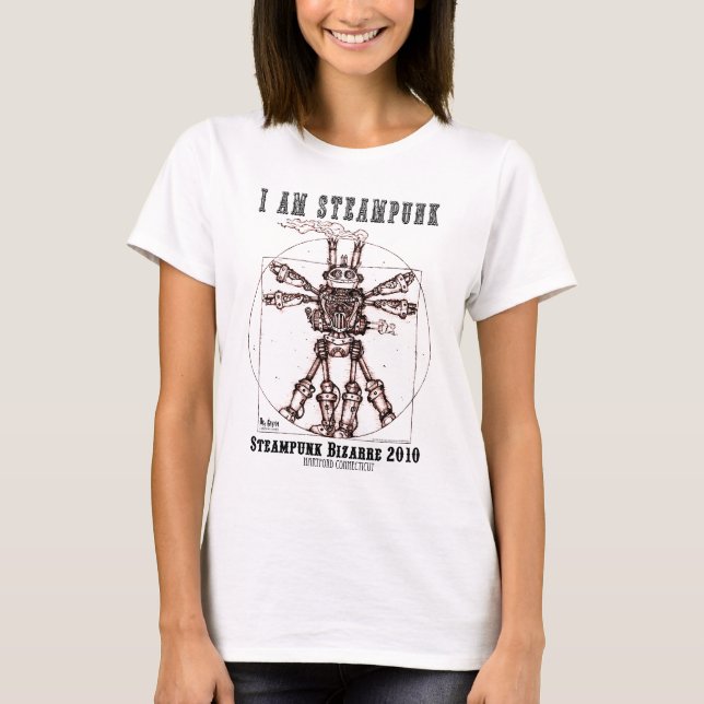 MIG ROBOT 1A för FÖRMIDDAG STEAMPUNK Tee (Framsida)