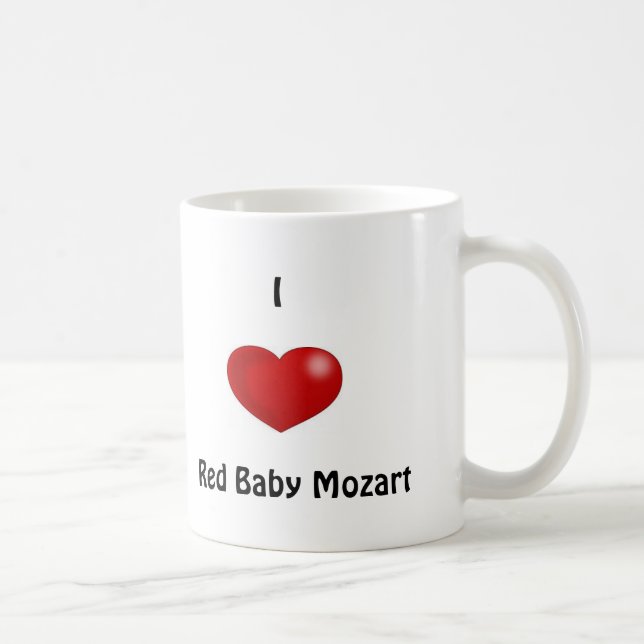 Mig röd baby Mozart för hjärta Kaffemugg (Höger)