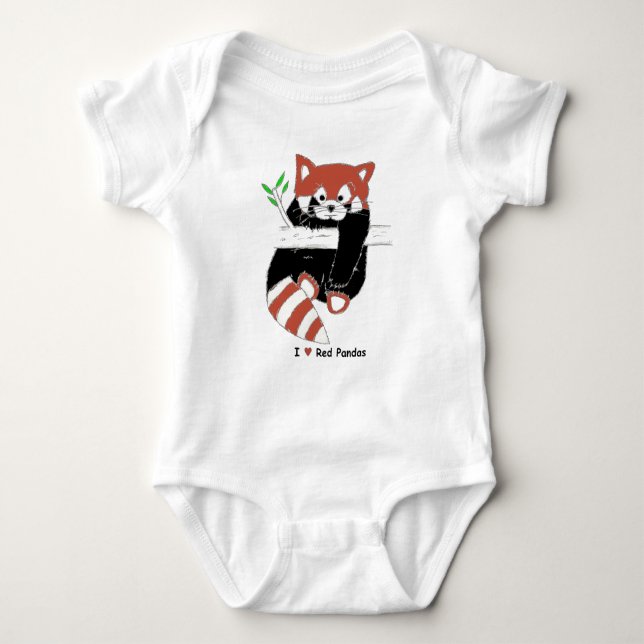 Mig röda Pandas för hjärta T-shirt (Framsida)