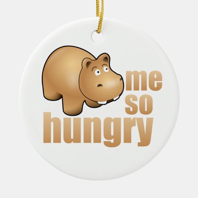 Mig så hungrig rolig prydnad för julgransprydnad keramik (Framsidan)