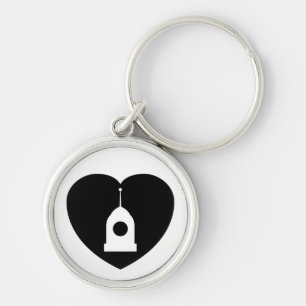 Mig Servos <3! keychain i svart Rund Silverfärgad Nyckelring