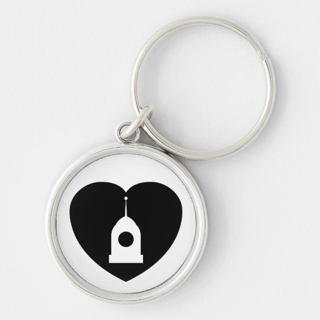 Mig Servos <3! keychain i svart Rund Silverfärgad Nyckelring (Framsidan)