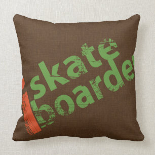 mig SkateBoardervintagebrunt Kudde