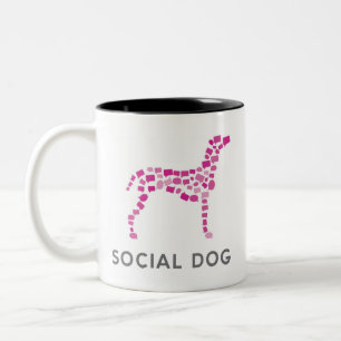Mig social hundmugg för hjärta Två-Tonad mugg