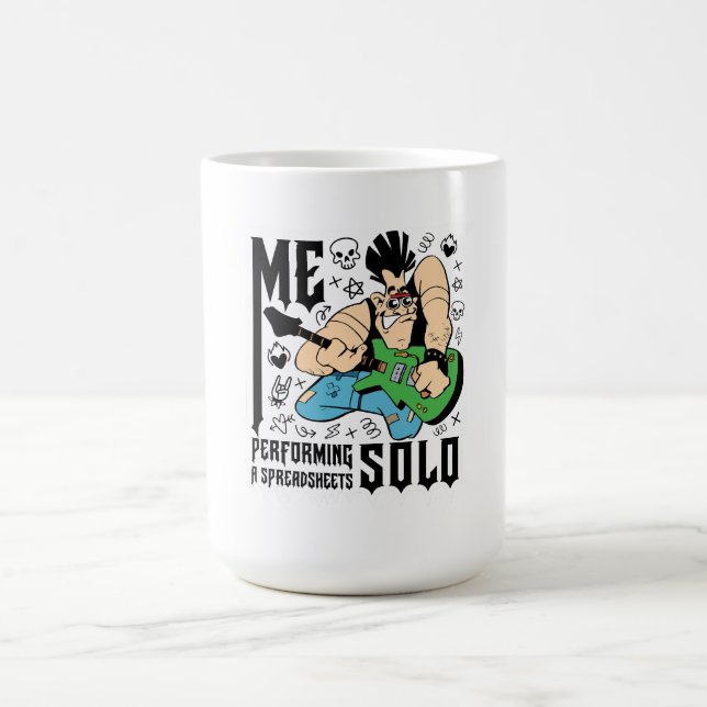 mig som gör en kalkylblads-solo kaffemugg (Center)