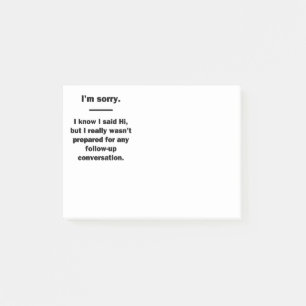 Mig Sorry. förmiddag Post-it Block