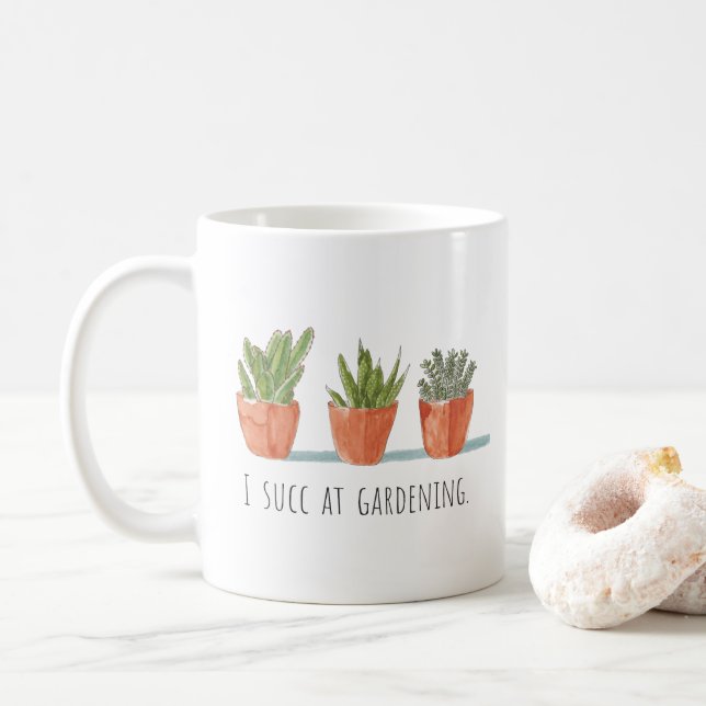 Mig Succ på att arbeta i trädgården den | muggen Kaffemugg (Med munk)