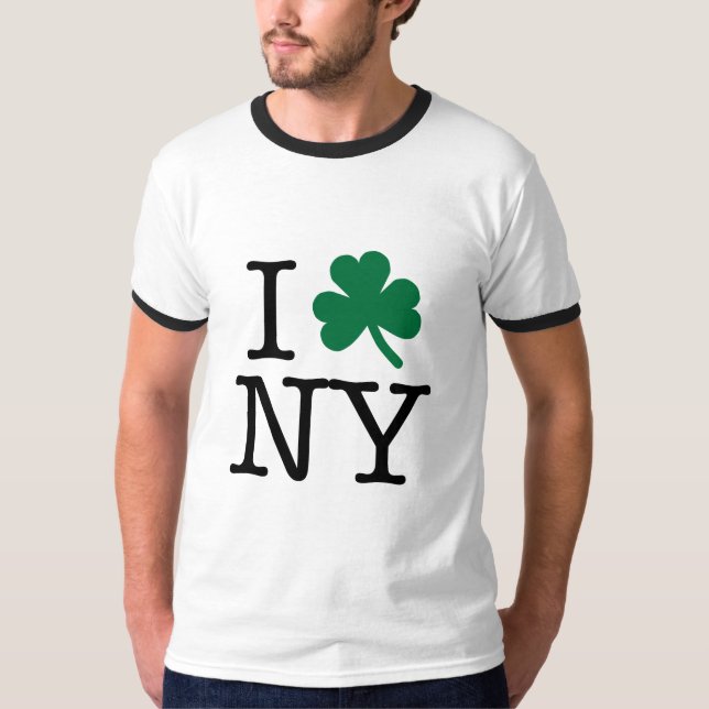 MIG svart för KLÖVER NY på ljust Tee Shirt (Framsida)