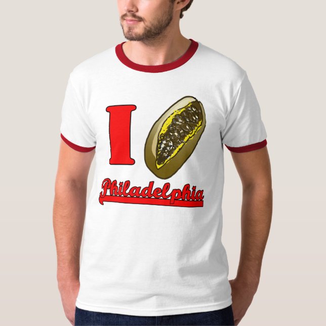 Mig t-skjorta för hjärtaPhilly cheesesteaks T Shirt (Framsida)