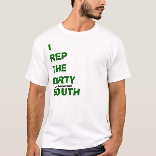 Mig tekniker den södra smutsa ner [grönt] tee shirt (Framsida)