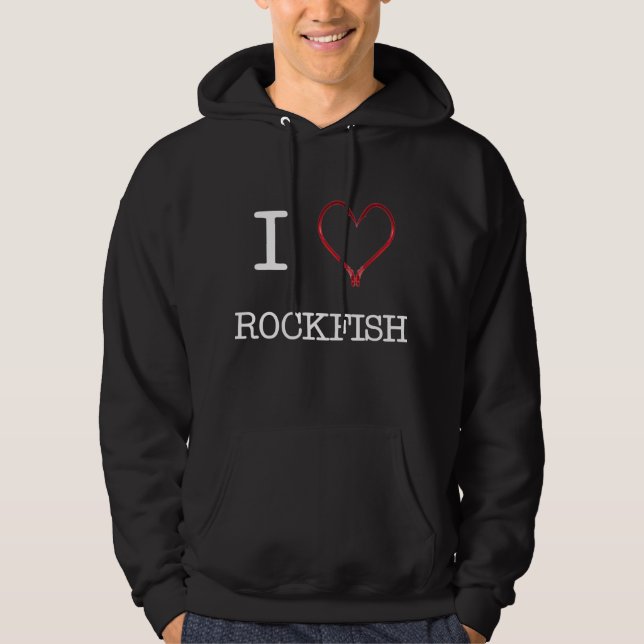 Mig [tröja för Rockfish för hjärta] Hooded Sweatshirt (Framsida)