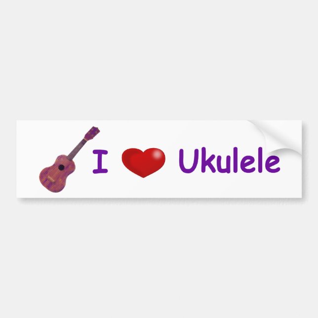 Mig Ukulele (för hjärta) Bildekal (Framsidan)