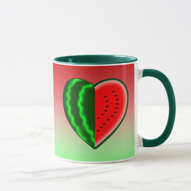 Mig vattenmelon (för hjärta) mugg (Höger)
