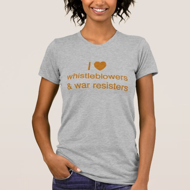 Mig Whistleblowers (för hjärta) och krigResisters Tee Shirt (Framsida)
