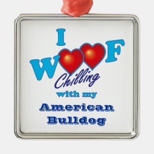 Mig Woofamerikanbulldogg Julgransprydnad Metall