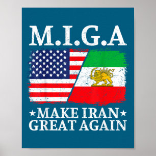Miga Gör Iran Stort Igen Illustration Poster