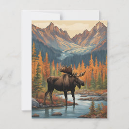 Might älg berg anteckningskort