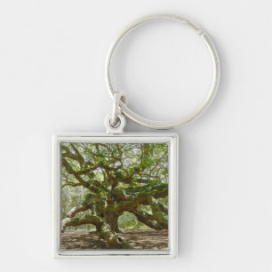 Mighty Angel Oak Fyrkantig Silverfärgad Nyckelring