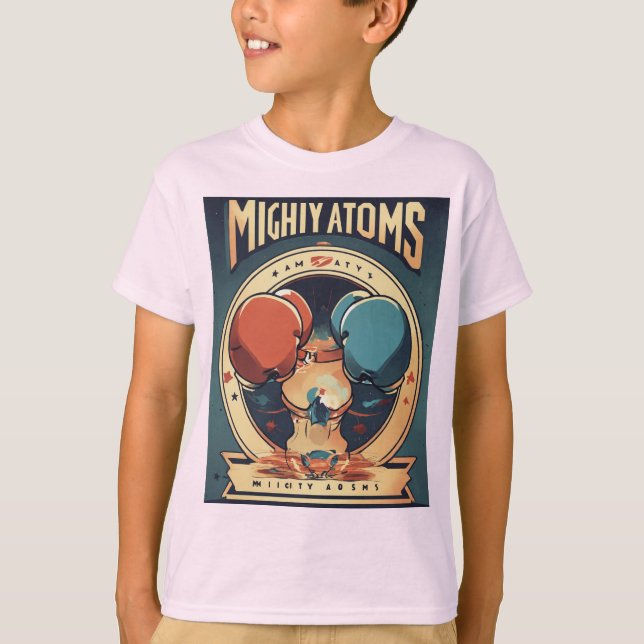 Mighty Atoms – Abstract Logo for a Modern Women's  T Shirt (Framsida)