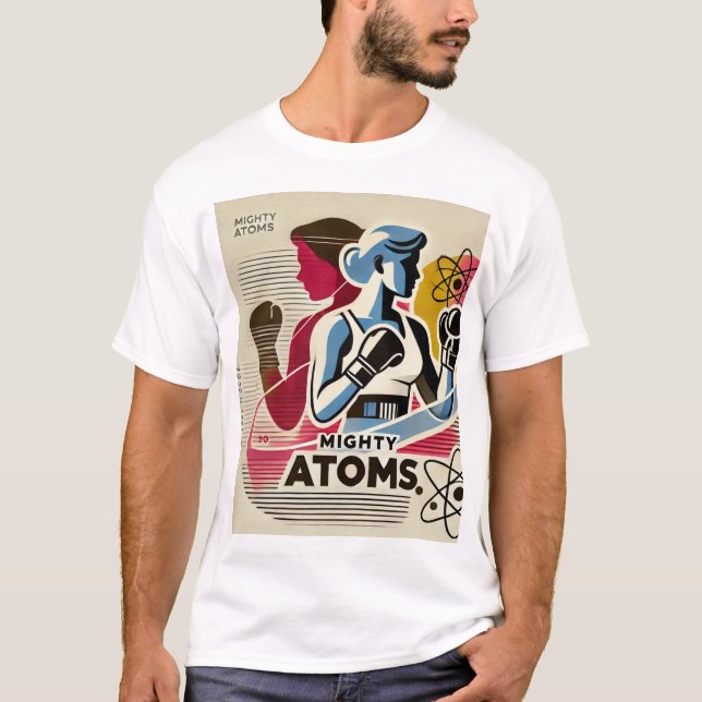 Mighty Atoms - Startar Retro-Chic T-Shirt Colle (Framsida)