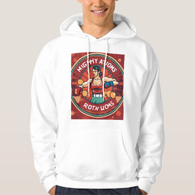 "Mighty Atoms: Woman Boxer" Hoodie (Framsida)