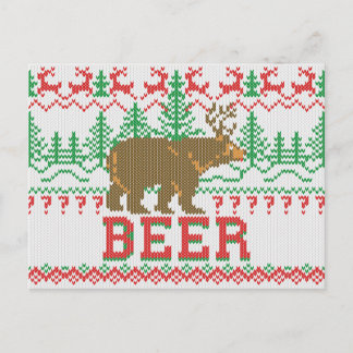 Mighty Bear Hjort Beer jul Jumper Sticka Stil Helg Vykort