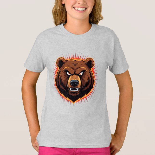 Mighty Bear – Raw Strength of Nature T Shirt (Framsida)