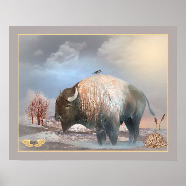 Mighty Buffalo American Bison Poster (Framsidan)