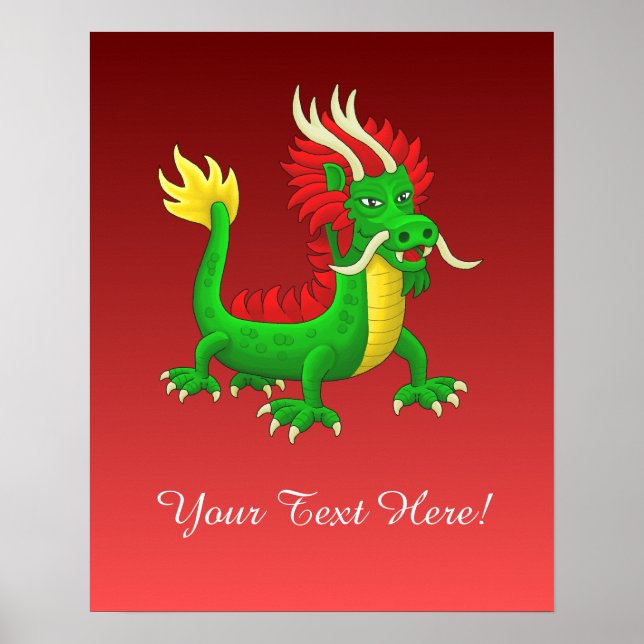 Mighty Chinese Azure Dragon Poster (Framsidan)