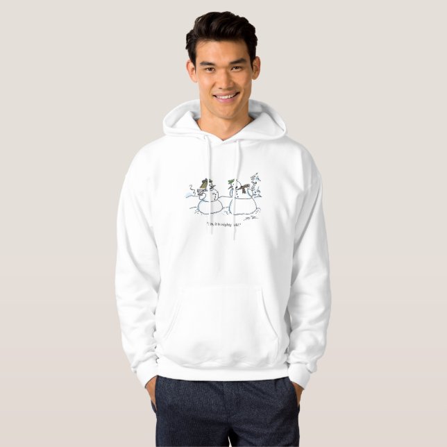 Mighty Cold white hooded sweatshirt (Hel framsida)