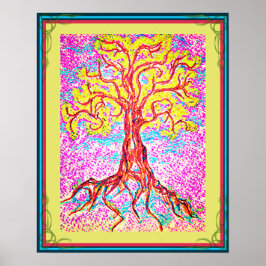 Mighty Colorful Träd Poster