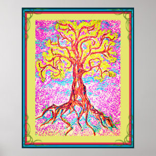 Mighty Colorful Träd Poster