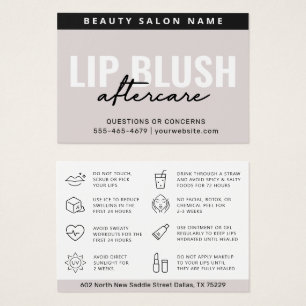 Mighty Cream Lip After Care Instruction Card Visitkort