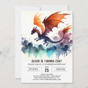 Mighty Dragon Birthday Digital Inbjudningar