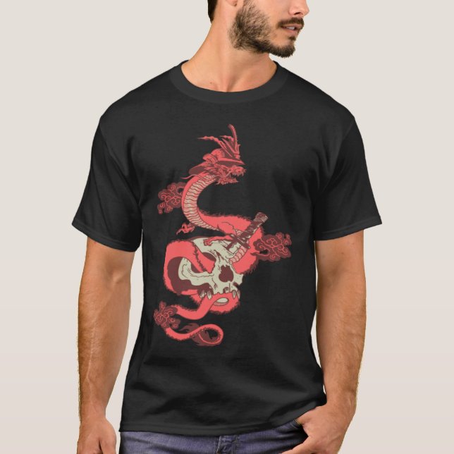 mighty dragon Chinese lizard aesthetic clothes T Shirt (Framsida)