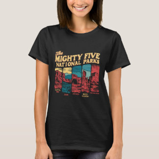 Mighty Five Big 5 Nationalparker Vandring Camping T Shirt