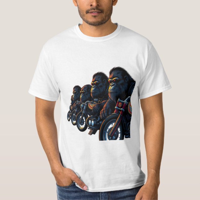 Mighty Gorilla Biker Gang T Shirt (Framsida)