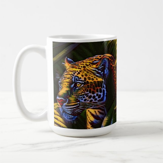 Mighty Jaguar A Jungle Predator Kaffemugg (Vänster)