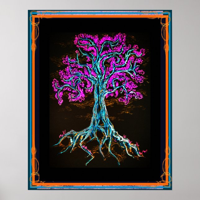 Mighty Lila Träd Poster (Framsidan)