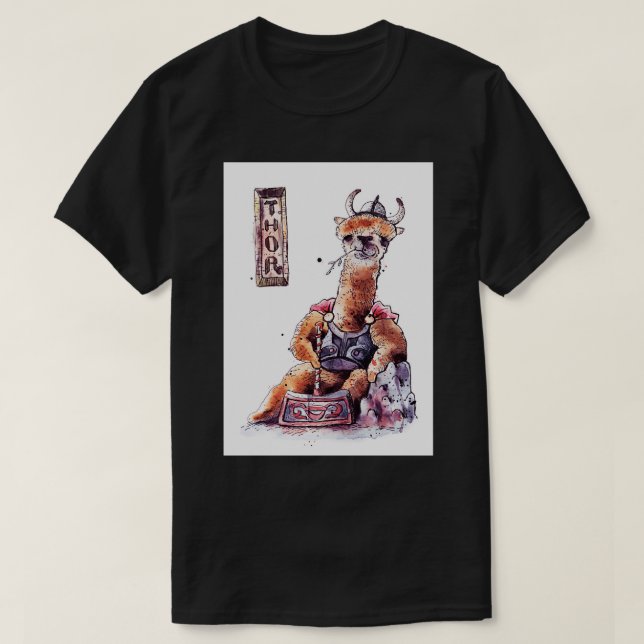 Mighty Llama Thor T Shirt (Design framsida)