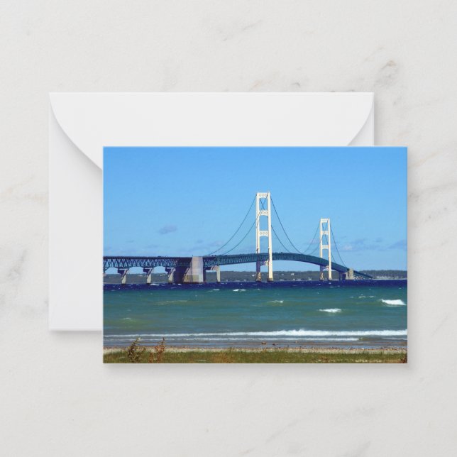 Mighty Mac - Mackinac Bridge - Plain notecard Anteckningskort (Framsida)