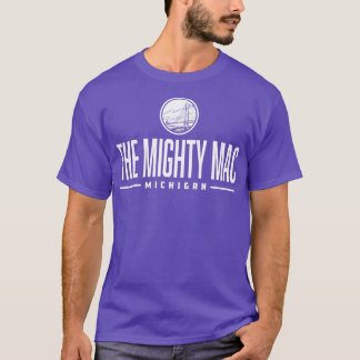 Mighty Mac Michigan Wordmark Bridge White T Shirt