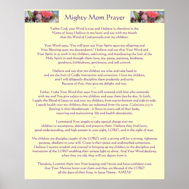 Mighty Mamma Prayer Poster (Framsidan)